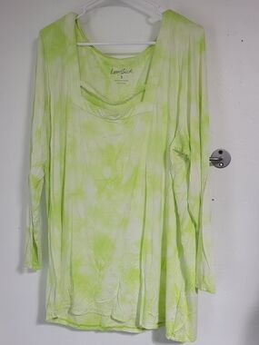Lovesick Lime Green Tie-Dye Long Sleeve Top